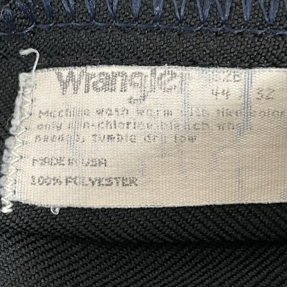 VTG Wrangler Black Straight Leg Workwear Easy Care Pants Retro USA  (43x26.5) - Picture 3 of 6